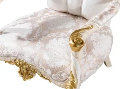 Casa Padrino Luxus Barock Wohnzimmer Set Weiß / Braun / Weiß / Beige / Gold - 2 Barock Sofas & 2 Barock Sessel & 1 Barock Couchtisch - Luxus Wohnzimmer Möbel im Barockstil - Barock Möbel