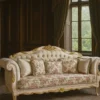 Casa Padrino Luxus Barock Wohnzimmer Sofa Creme-Weiß / Gold 240 cm - Barock Möbel