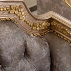 Casa Padrino Luxus Barock Wohnzimmer Set Grau / Silber / Gold - 2 Sofas & 2 Sessel & 1 Couchtisch - Handgefertigte Wohnzimmer Möbel im Barockstil - Edel & Prunkvoll