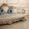 Casa Padrino Luxus Barock Wohnzimmer Sessel Türkis / Creme / Gold - Handgefertigter Barockstil Sessel - Luxus Wohnzimmer Möbel im Barockstil - Barock Möbel - Edel & Prunkvoll