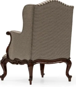 Casa Padrino Luxus Barock Wohnzimmer Sessel Silber / Braun - Handgefertigter Barockstil Sessel mit Streifen und dekorativem Kissen - Luxus Wohnzimmer Möbel im Barockstil - Barock Möbel