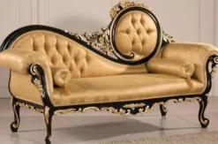 Casa Padrino Luxus Barock Wohnzimmer Sofa Gold / Schwarz 170 x 70 x H. 100 cm - Barockstil Wohnzimmer Möbel - Edel & Prunkvoll