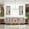 Casa Padrino Luxus Barock Wohnzimmer Set Grau / Braun / Gold - 2 Sofas & 2 Sessel & 1 Couchtisch & 2 Beistelltische - Handgefertigte Luxus Wohnzimmer Möbel im Barockstil - Edel & Prunkvoll