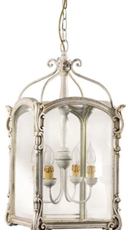 Casa Padrino Luxus Barock Wohnzimmer Hängeleuchte Antik Silber 34 x 34 x H. 64 cm - Handgefertigte Barockstil Pendelleuchte - Luxus Qualität - Made in Italy - Edel & Prunkvoll