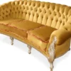 Casa Padrino Luxus Barock Wohnzimmer Sofa Gold / Braun / Silber - Handgefertigtes Barockstil Sofa - Prunkvolle Luxus Wohnzimmer Möbel im Barockstil - Barock Möbel