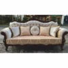 Casa Padrino Luxus Barock Wohnzimmer Set Silber / Dunkelbraun - Barockstil Möbel