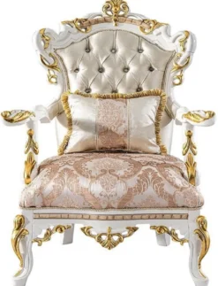 Casa Padrino Luxus Barock Wohnzimmer Set Gold / Silber / Braun / Weiß / Gold - 2 Barock Sofas & 2 Barock Sessel & 1 Barock Couchtisch - Luxus Wohnzimmer Möbel im Barockstil - Barock Möbel