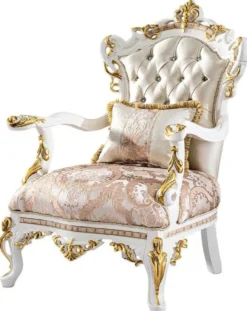Casa Padrino Luxus Barock Wohnzimmer Set Gold / Silber / Braun / Weiß / Gold - 2 Barock Sofas & 2 Barock Sessel & 1 Barock Couchtisch - Luxus Wohnzimmer Möbel im Barockstil - Barock Möbel