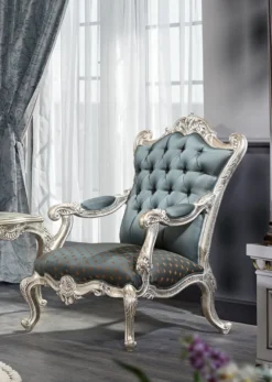 Casa Padrino Luxus Barock Wohnzimmer Set - 1 Chesterfield Sofa & 1 Chesterfield Thron Sessel & 1 Beistelltisch - Barock Wohnzimmermöbel
