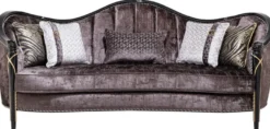 Casa Padrino Luxus Barock Wohnzimmer Set Silber / Lila / Schwarz / Gold