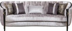 Casa Padrino Luxus Barock Wohnzimmer Set Silber / Lila / Schwarz / Gold