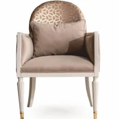 Casa Padrino Luxus Barock Wohnzimmer Sessel Braun / Creme / Gold - Barockstil Möbel