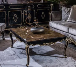 Casa Padrino Luxus Barock Wohnzimmer Set Silber / Schwarz / Gold - 2 Barock Sofas & 2 Barock Sessel & 1 Barock Couchtisch - Wohnzimmer Möbel im Barockstil - Barock Möbel - Barock Einrichtung