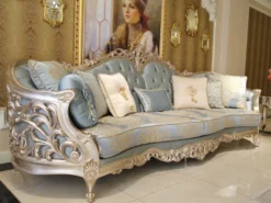 Casa Padrino Luxus Barock Wohnzimmer Set - 2 Sofas & 2 Sessel & 1 Couchtisch & 2 Beistelltische - Wohnzimmer Möbel im Barockstil - Edel & Prunkvoll