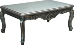 Casa Padrino Luxus Barock Wohnzimmer Set Grau / Grün / Gold - 2 Sofas & 2 Sessel & 1 Couchtisch - Wohnzimmermöbel im Barockstil - Edel & Prunkvoll