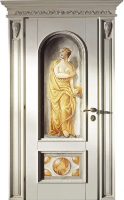 Casa Padrino Luxus Barock Wohnungstür Antik Weiß / Mehrfarbig 141 cm - Made in Italy