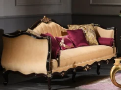 Casa Padrino Luxus Barock Wohnzimmer Set - 2 Sofas & 2 Sessel & 1 Couchtisch - Barock Möbel - Edel & Prunkvoll - Luxus Qualität - Made in Italy