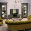 Casa Padrino Luxus Barock Wohnzimmer Sessel Grün / Grau - Handgefertigter Barockstil Sessel - Prunkvolle Luxus Wohnzimmer Möbel im Barockstil - Barock Möbel - Edel & Prunkvoll