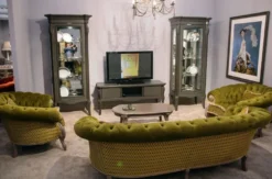Casa Padrino Luxus Barock Wohnzimmer Sessel Grün / Grau - Handgefertigter Barockstil Sessel - Prunkvolle Luxus Wohnzimmer Möbel im Barockstil - Barock Möbel - Edel & Prunkvoll