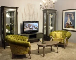 Casa Padrino Luxus Barock Wohnzimmer Sessel Grün / Grau - Handgefertigter Barockstil Sessel - Prunkvolle Luxus Wohnzimmer Möbel im Barockstil - Barock Möbel - Edel & Prunkvoll