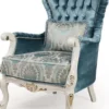 Casa Padrino Luxus Barock Wohnzimmer Set Blau / Weiß / Gold - 2 Sofas & 2 Sessel & 1 Couchtisch - Prunkvolle Wohnzimmer Möbel im Barockstil