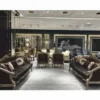 Casa Padrino Luxus Barock Wohnzimmer Sofa Schwarz / Grau / Gold 241 cm - Barock Möbel