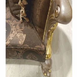 Casa Padrino Luxus Barock Wohnzimmer Sofa Schwarz / Grau / Gold 241 cm - Barock Möbel