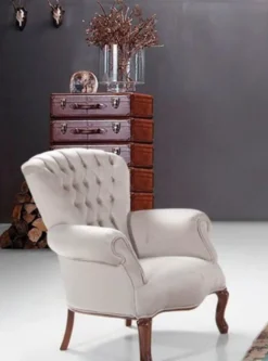 Casa Padrino Luxus Barock Wohnzimmer Sessel Hellgrau / Braun 78 x 75 x H. 101 cm - Barock Möbel