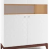 Casa Padrino Luxus Barschrank mit 2 Türen Weiß / Hochglanz Braun 111,2 x 45 x H. 132,8 cm - Luxus Kollektion