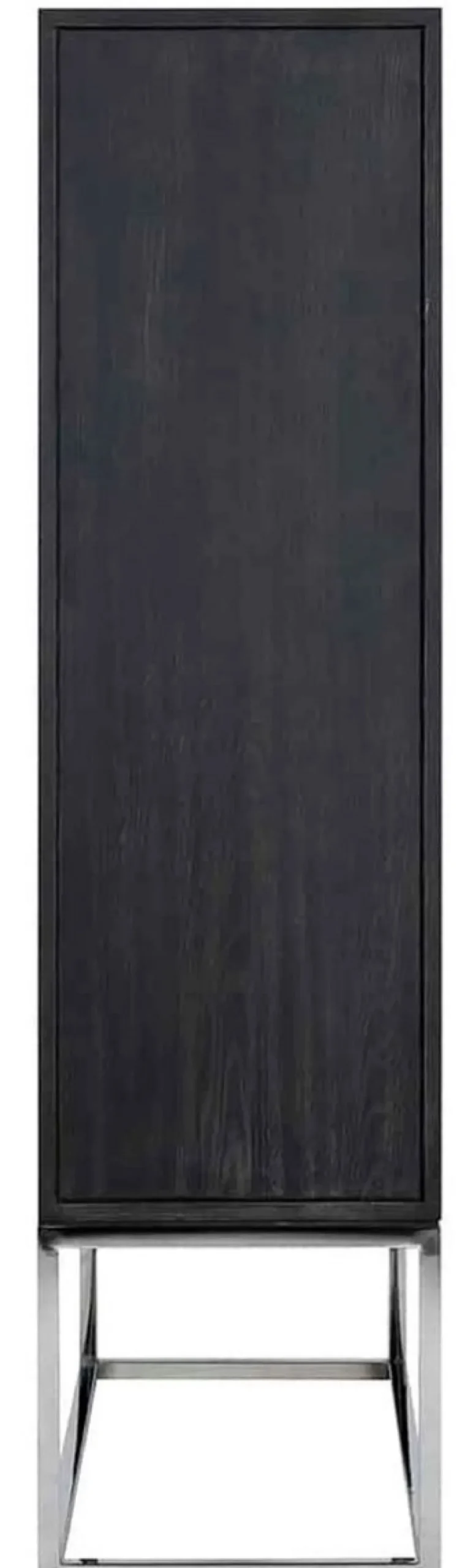 Casa Padrino Luxus Barschrank Schwarz / Silber 108 x 45 x H. 175 cm - Massivholz Schrank mit 2 Türen - Wohnzimmer Möbel - Bar Möbel - Hotel Möbel - Luxus Kollektion