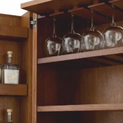Casa Padrino Luxus Barschrank - Weinschrank mit 2 Türen Braun / Bronze H. 167,5 cm - Bar Möbel