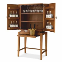 Casa Padrino Luxus Barschrank - Weinschrank mit 2 Türen Braun / Bronze H. 167,5 cm - Bar Möbel
