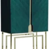 Casa Padrino Luxus Barschrank Grün / Gold / Rot 110 x 44 x H. 167 cm - Weinschrank mit 2 Türen - Wohnzimmer Möbel - Bar Möbel - Hotel Möbel - Luxus Kollektion