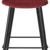 Casa Padrino Luxus Barstuhl Bordeauxrot / Schwarz / Gold 50,5 x 54 x H. 102 cm - Luxus Barhocker mit Rückenlehne und edlem Samstoff - Luxus Bar Möbel
