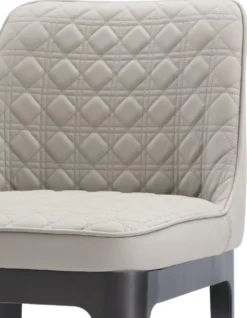 Casa Padrino Luxus Barstuhl Beige / Matt Grau 40 x 50 x H. 100 cm - Echtleder Barhocker mit pulverbeschichtetem Edelstahl Gestell - Luxus Bar Möbel