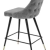 Casa Padrino Luxus Barstuhl Barhocker in Grau und Schwarz mit Messing Akzenten 47 x 52 x H. 91 cm