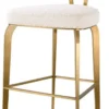 Casa Padrino Luxus Barstuhl Creme / Messing 50 x 55 x H. 106 cm - Gepolsterter Barhocker - Bar Möbel - Luxus Möbel - Luxus Qualität