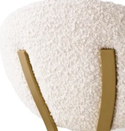 Casa Padrino Luxus Barstuhl Creme / Messing 50 x 55 x H. 106 cm - Gepolsterter Barhocker - Bar Möbel - Luxus Möbel - Luxus Qualität