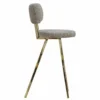 Casa Padrino Luxus Barstuhl 6er Set Grau / Gold H. 106 cm - Bar Möbel