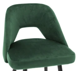Casa Padrino Luxus Barstuhl Grün / Schwarz 50 x 50 x H. 90 cm - Luxus Barhocker mit Rückenlehne