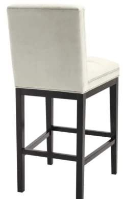 Casa Padrino Luxus Barstuhl Hellgrau / Schwarz 51 x 63 x H. 110 cm - Hotel Restaurant Club Möbel