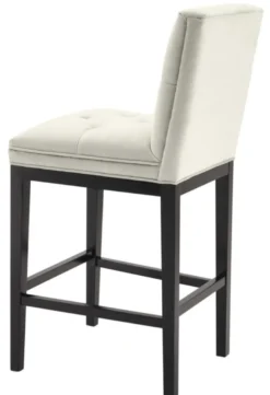 Casa Padrino Luxus Barstuhl Hellgrau / Schwarz 51 x 63 x H. 110 cm - Hotel Restaurant Club Möbel