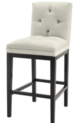Casa Padrino Luxus Barstuhl Hellgrau / Schwarz 51 x 63 x H. 110 cm - Hotel Restaurant Club Möbel