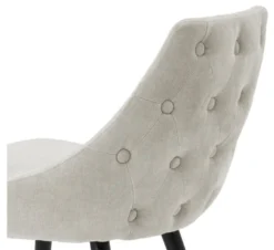 Casa Padrino Luxus Barstuhl im modernen Design Sandfarben und Schwarz 47 x 52 x H. 91 cm