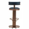 Casa Padrino Luxus Barstuhl Kupfer / Schwarz H. 96 cm