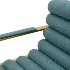 Casa Padrino Luxus Barstuhl mit Armlehnen Blau / Messing 53,5 x 57,5 x H. 107 cm - Gepolsterter Edelstahl Barhocker - Bar Möbel - Luxus Möbel - Luxus Qualität