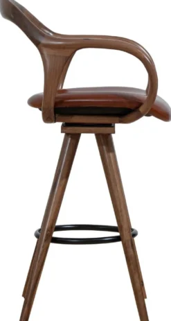 Casa Padrino Luxus Barstuhl mit Armlehnen Braun / Schwarz H. 108 cm