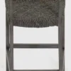 Casa Padrino Luxus Barstuhl mit Armlehnen Grau 55 x 64 x H. 114 cm - Massivholz Stuhl mit edlem Rattangeflecht - Luxus Massivholz Bar Möbel