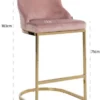 Casa Padrino Luxus Barstuhl Rosa / Gold 48 x 49 x H. 103 cm - Gepolsterter Barhocker mit edlem Samtstoff und Edelstahl Beinen - Luxus Barmöbel