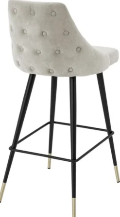 Casa Padrino Luxus Barstuhl Sandfarben / Schwarz 47 x 52 x H. 101 cm - Edles Design für exklusive Räume